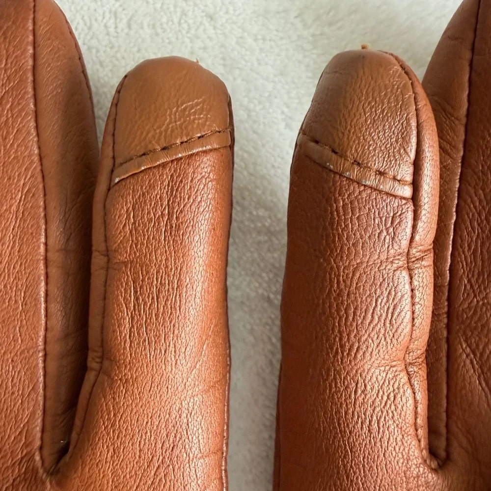 J Crew Womens Gloves Leather Shell Cashmere‎ Lining Small Cognac Tech Touch